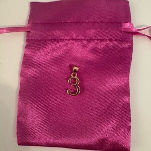 Allie and Bess Number 3 Gold Charm